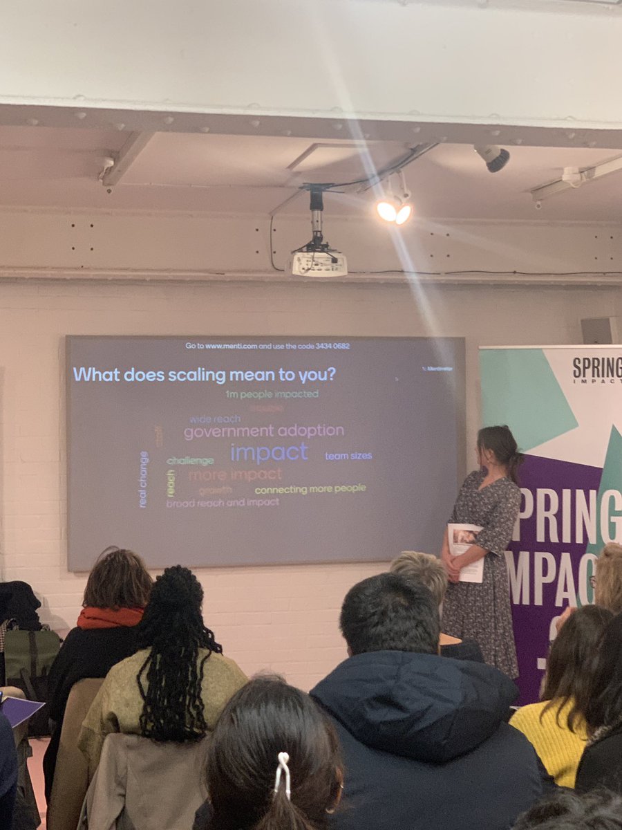 SpringImpact's tweet photo. So excited to kick-start our #GettingThereFaster session with the brilliant teams at 100x Impact Accelerator & @Harambee4Work at the @marmalade_io festival today! We’re talking all things #leanimpact and exploring the radical ways social ventures can scale impact faster. https://t.co/v3S2tmX50W