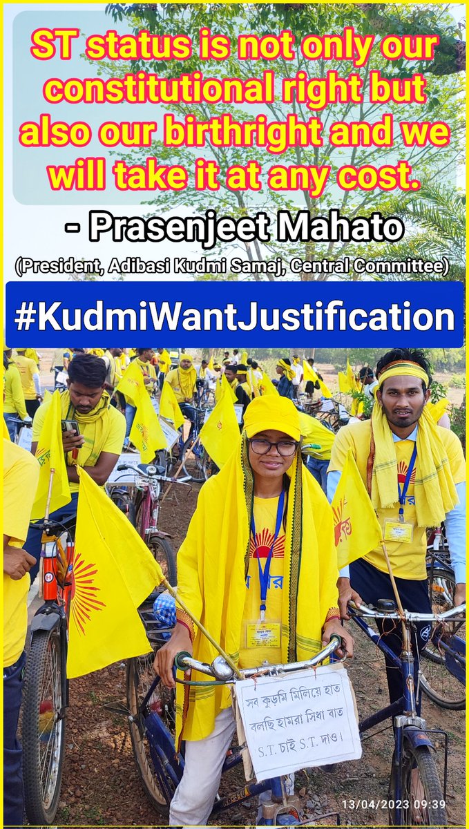 PrasenMahAKS's tweet photo. #KudmiST   #KudmiWantJustification https://t.co/XUhAK7V0DR