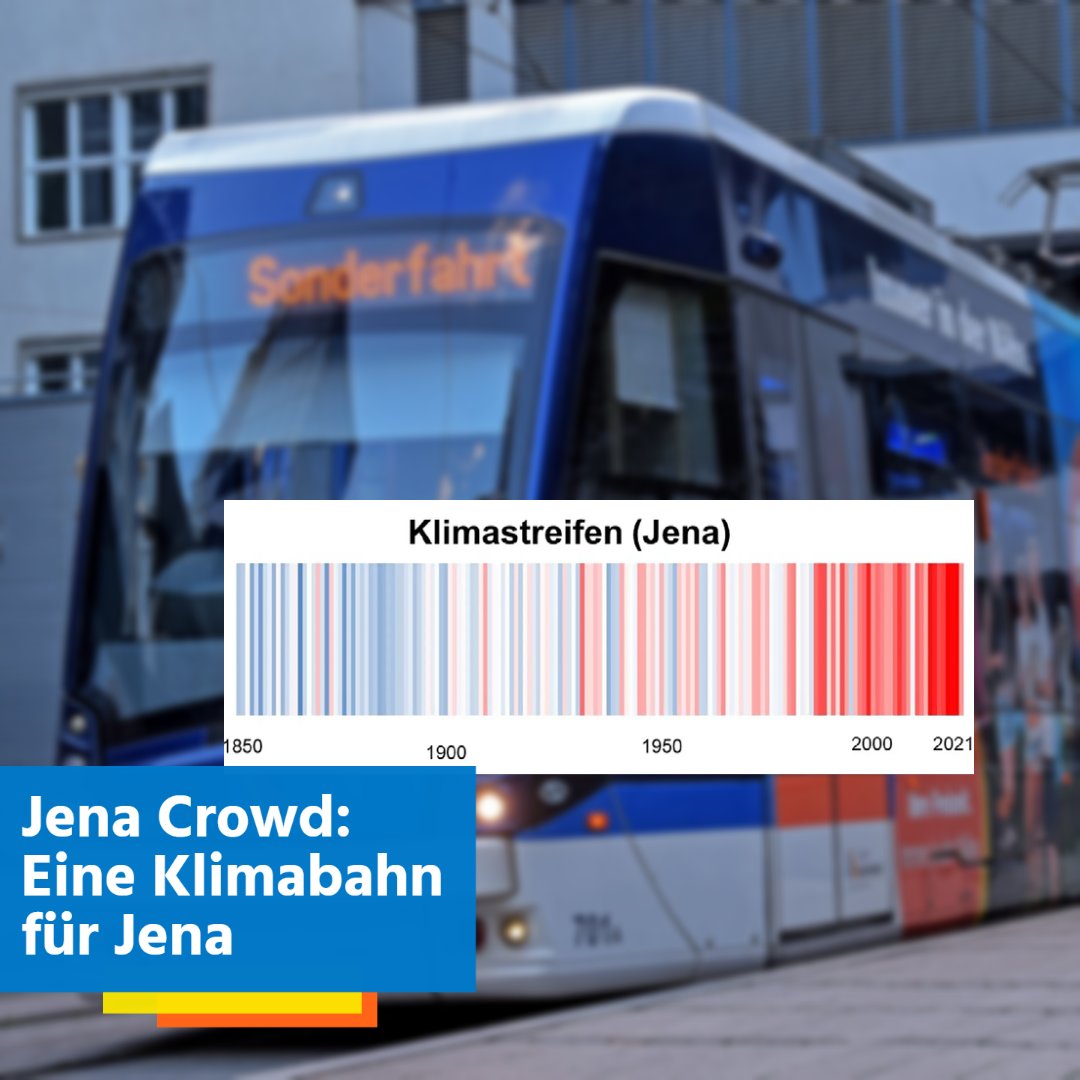 StadtwerkeJena's tweet photo. +++ #JenaCrowd - eine Klimabahn für Jena +++

Der @RTKU_Jena hat es sich zur Aufgabe gemacht, für klimagerechtes Mobilitätsverhalten zu werben. Deshalb riefen sie das Crowd-Projekt eine "Klimabahn für Jena" ins Leben. 

👉 Alle Infos zum Projekt: https://t.co/DbDXfNS86P https://t.co/39ho3qPgFc