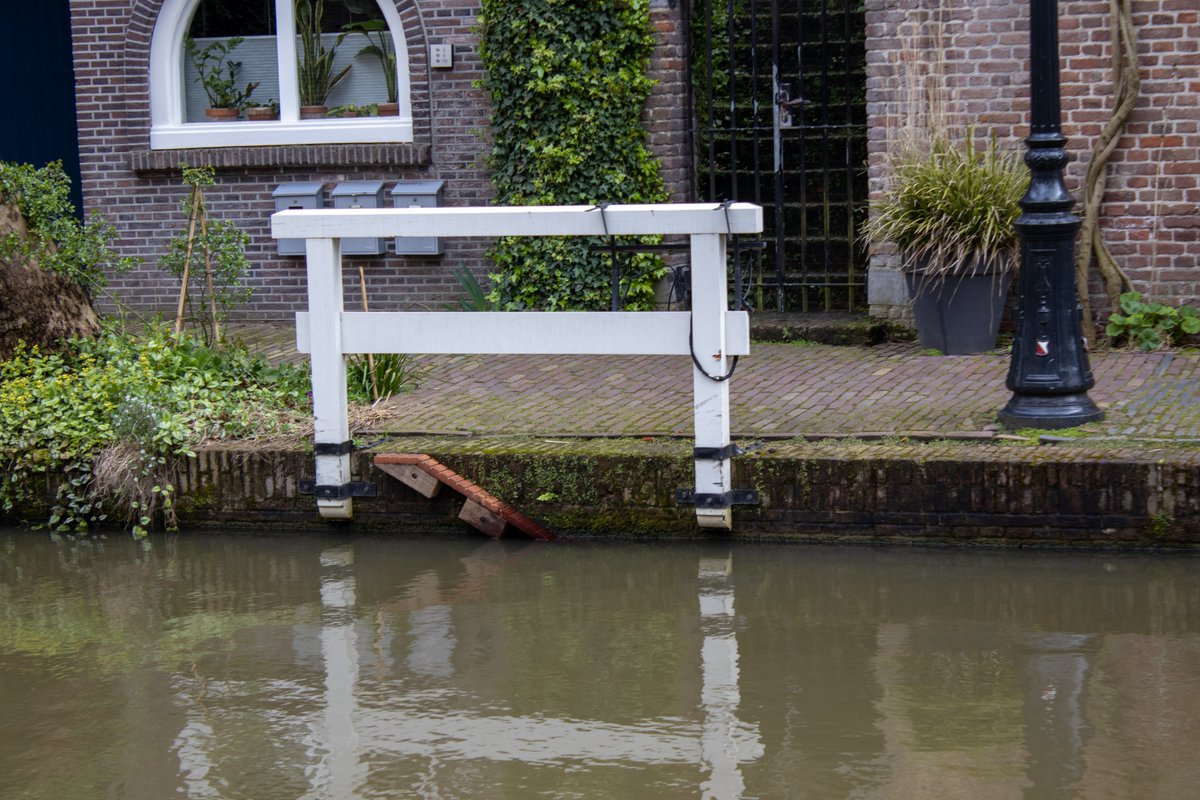 Men  neme: het graggie, de man met de hamer, een man met boormachine, wat stevig hout en voor je het weet hangen er 27 eendentrapjes in de Utrechtse grachten. Vanaf vandaag. Nu nog baby eendjes.