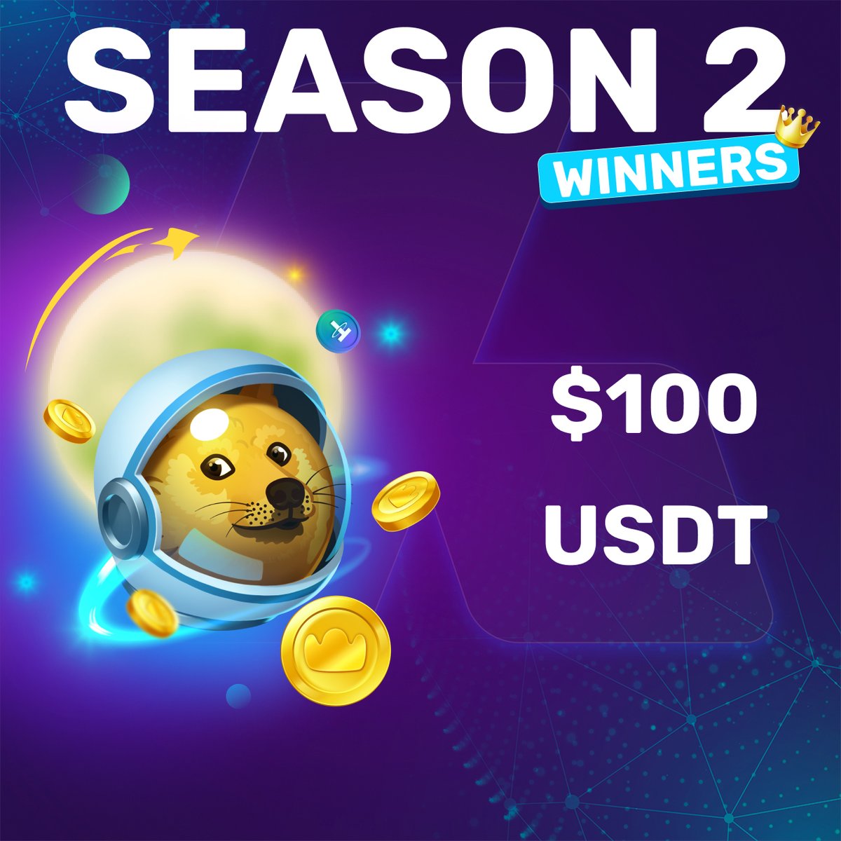 💸 100$ USDT 💸

🏆 And the winners are...

       dandisahde (3124 tickets)
       starko (310 tickets)

🥳 Congratulations! Winnings will be added to your arenum.io account very soon