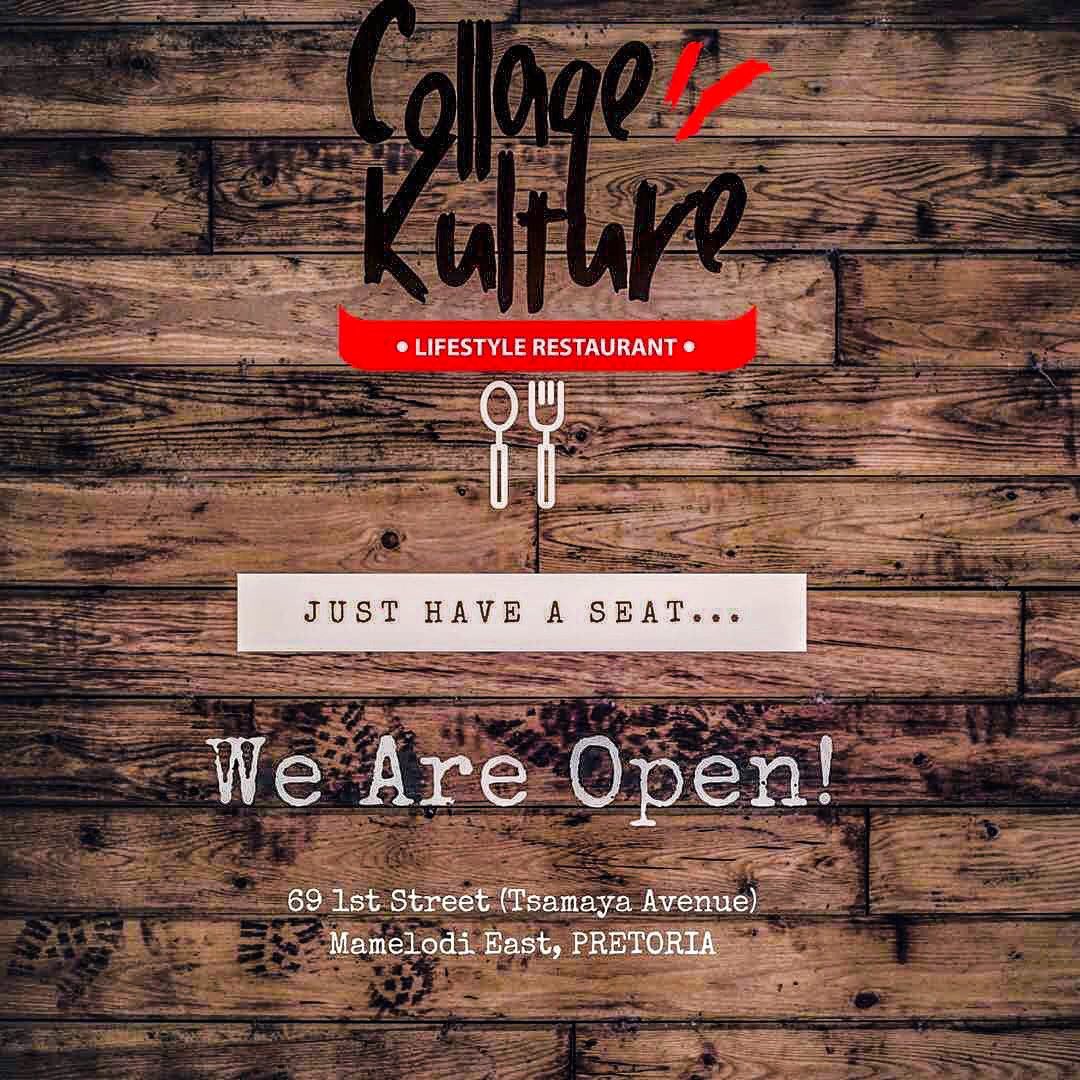 KGashley's tweet photo. Open until 20:00, Collage Kulture Lifestyle Restaurant out in Mamelodi East, Pretoria https://t.co/9GzR6ZFHvO