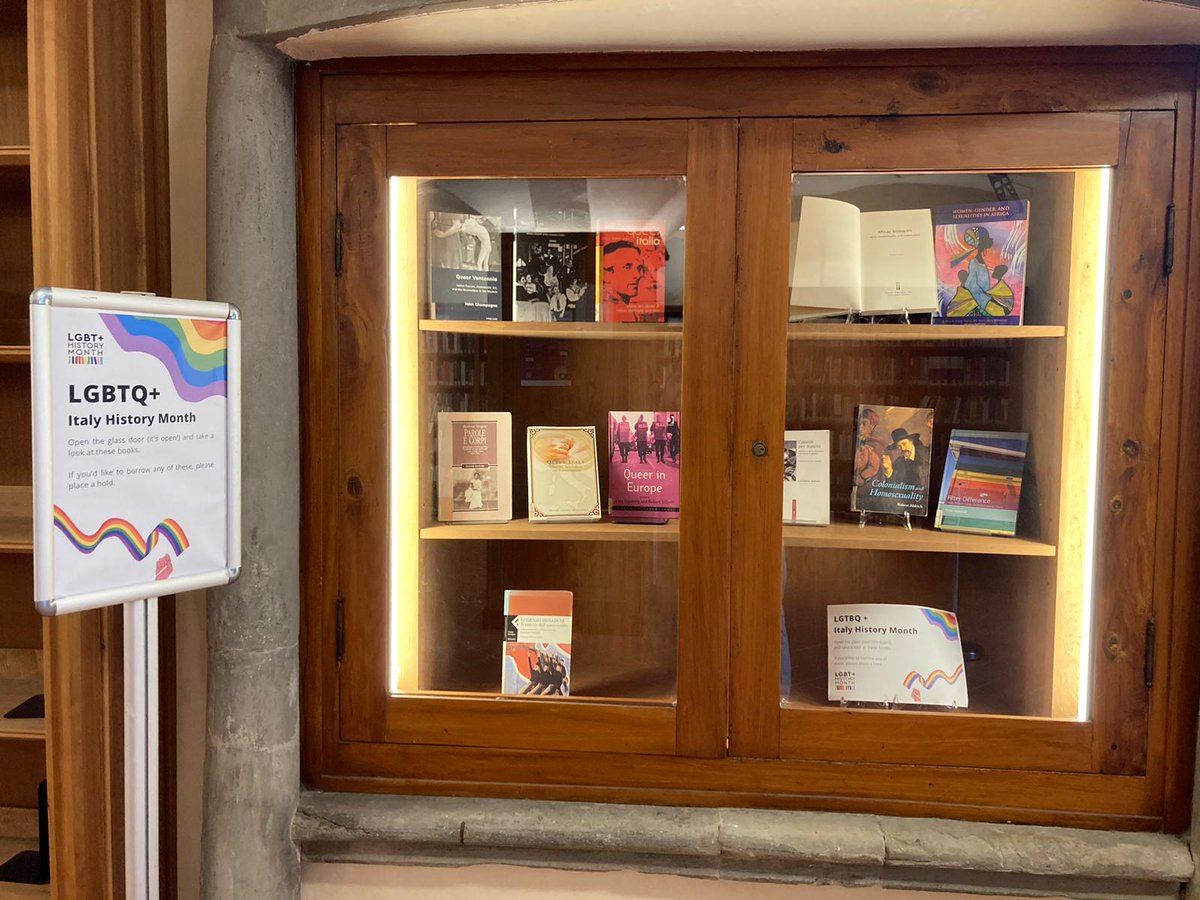 EUILib's tweet photo. 🌈 For LGBT+ History Month Italia, our researchers @ChiaraLacroix and @Ric_Bul helped us to put together a new book display at the Library entrance.

Stop at the glass case just inside the Library, the next time you come in ❗ https://t.co/bHviZA6F9l