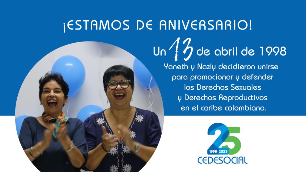CEDESOCIAL's tweet photo. ¡Estamos de aniversario! 💙🌟
25 años impulsando una mejor calidad de vida en el caribe colombiano.
#Cedesocial25Años #SoyCedesocial #DerechoSexuales #DerechosReproductivos #Barranquilla #SantaMarta https://t.co/ylXWYeosuo