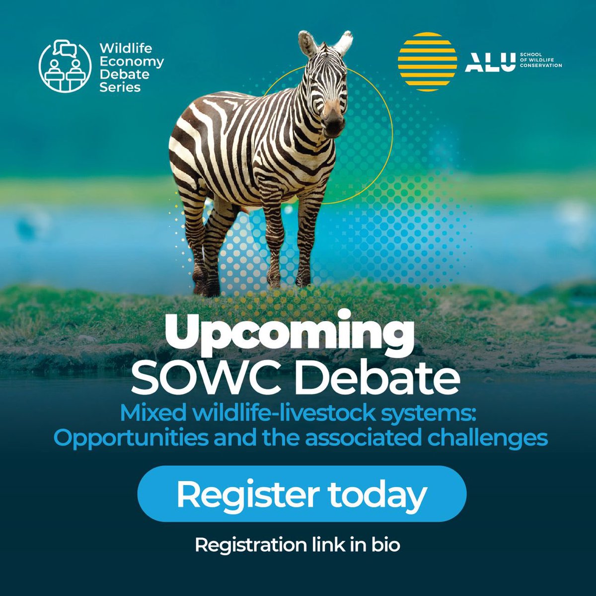aluconservation's tweet photo. You voted and we listened! Our next debate will be on the 3rd May 2023, 15h30-16h30 CAT and we will be looking at Mixed wildlife-livestock systems: Opportunities and the associated challenges

Please register to join us: https://t.co/snkjI9Q5d7

#debateseries #wildlife #livestock https://t.co/Xyidlce5IP