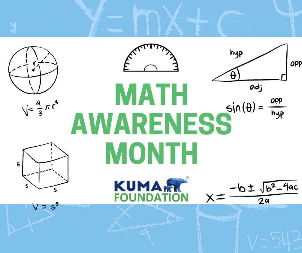 KumaFoundation's tweet photo. April is Mathematics and Statistics Awareness Month! It began in 1986 as Mathematics Awareness Week with a proclamation by President Ronald Reagan. The month is dedicated to increasing public interest, appreciation, and understanding of MAth and Statistics.

#MathAwarenessMonth https://t.co/ezenJU4vzi