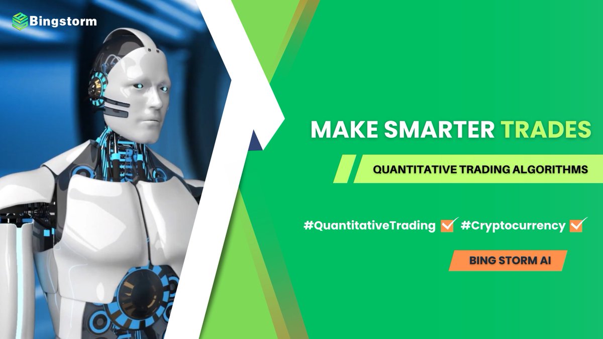 Bingstorm001's tweet photo. "Unleash the power of #AI and #machinelearning in your #cryptocurrency trading strategies with our cutting-edge #quantitative trading algorithms. Take advantage of market trends and make smarter trades today!" https://t.co/hdDKGfu3XH