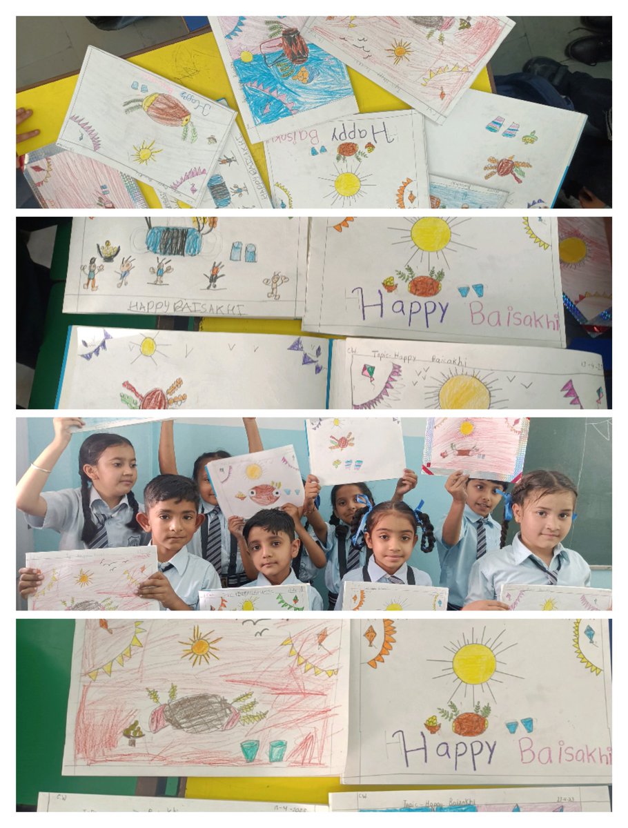 Baisakhi celebrated by drawings different colours by the Little blossoms with great zeal.🌼🌼