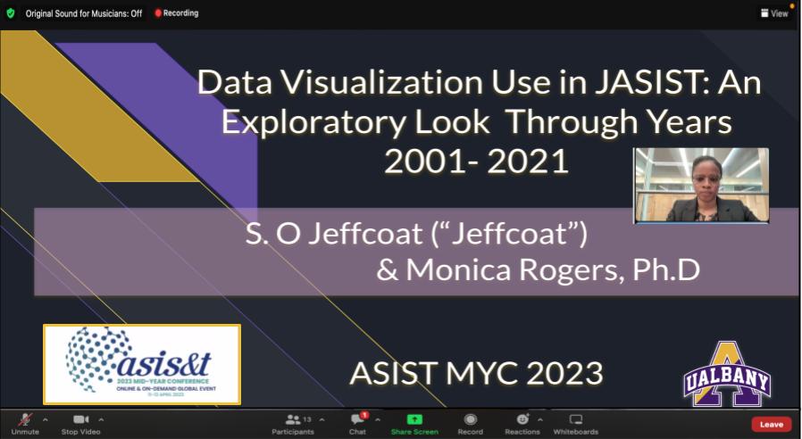 CTGUAlbany's tweet photo. #UAlbany represented @ #ASIST2023! CTG @ualbany #research assistant &amp; @UAlbanyCEHC #PhD student @SOJeffcoat presented her first LEAD-author paper on #DataVisualization Use in @JASIST. Co-authored w/ Dr. Monica Rogers from @TulsaHealthDept &amp; @UBuffalo #InfoScience alumna @UBGSE https://t.co/iz4SgR4UsQ