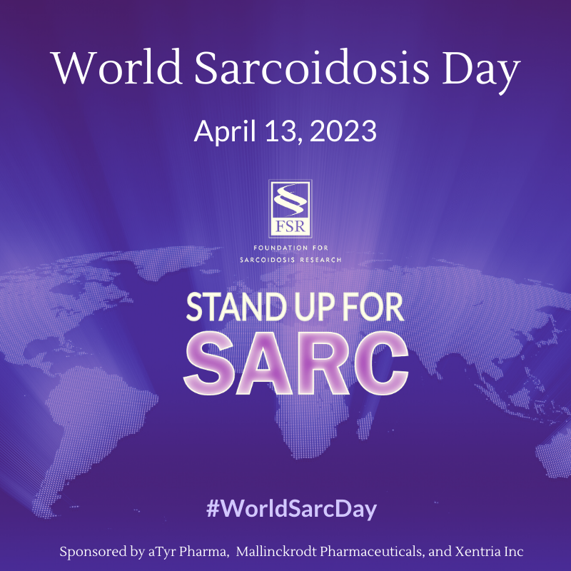 Today we celebrate World Sarcoidosis Day! In honor of the international day dedicated to #sarcoidosis awareness, we wear purple to show our support for those who fight this disease every day. Join us in showing support today and post a picture of you in purple swag!