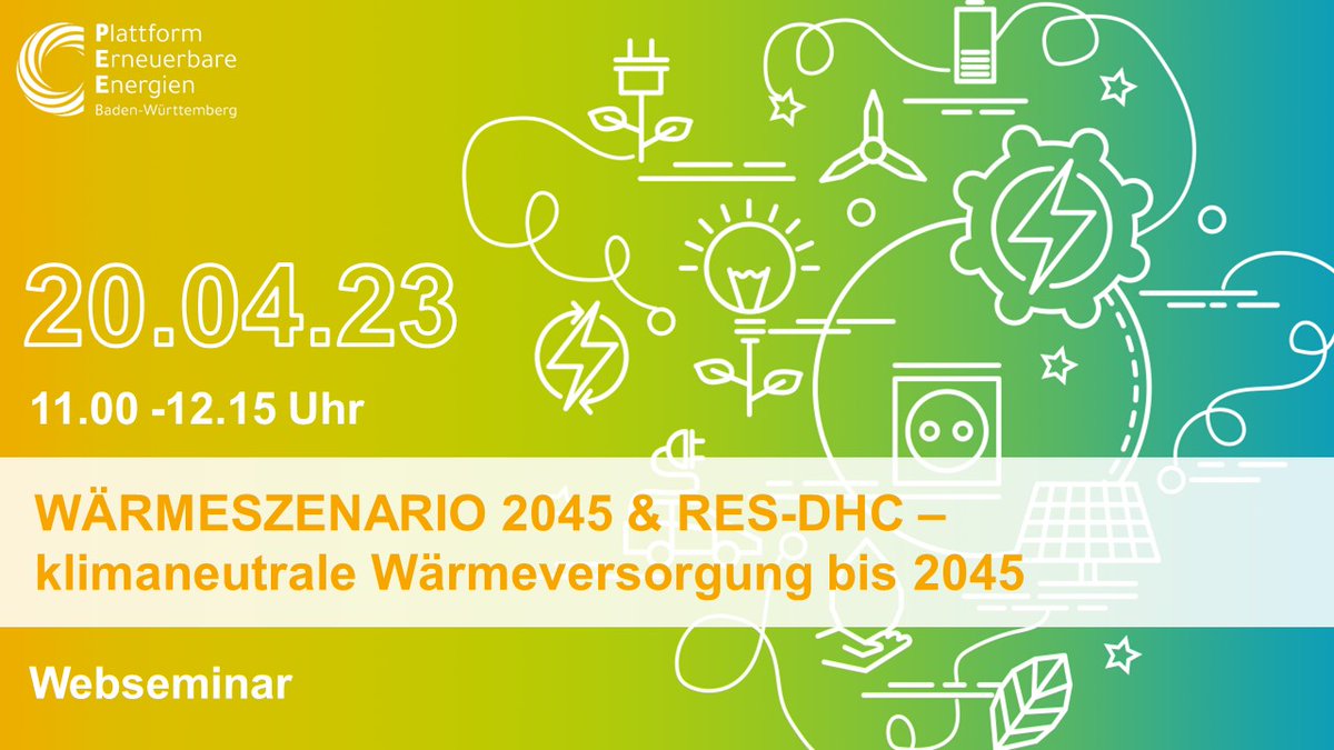 Reminder: kommenden Donnerstag befassen wir uns in unserem Webinar mit klimaneutraler Wärme. Dazu stellt <a href="/bEEmerkenswert/">Bundesverband Erneuerbare Energie e.V. (BEE)</a>  ihre Studie vor und @agfw_ev  das EU Projekt RES-DHC. Mehr Infos &amp; Anmeldung: bit.ly/434urtI