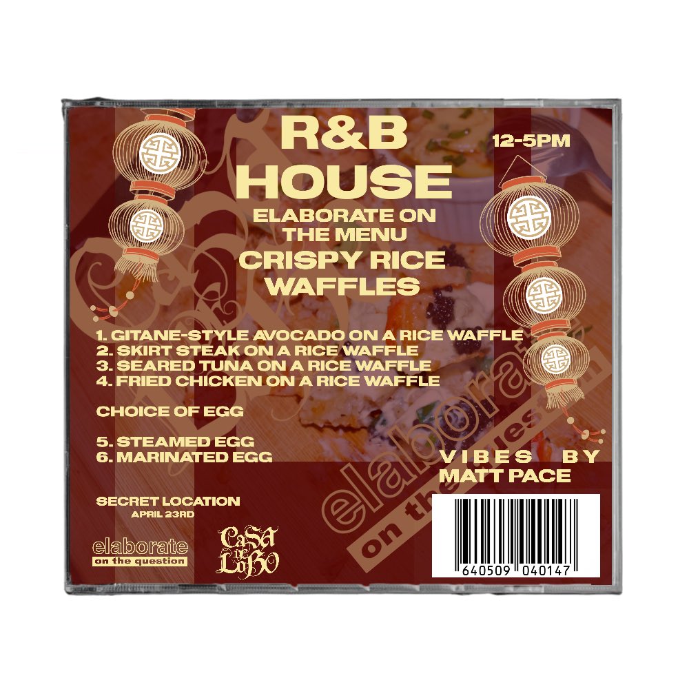 NAKIMYHC's tweet image. Brunch pop up 
April 23rd 
Free entry 
Just rsvp : 

Elaborateotq.com 

Don’t say we didn’t warn ya 😬