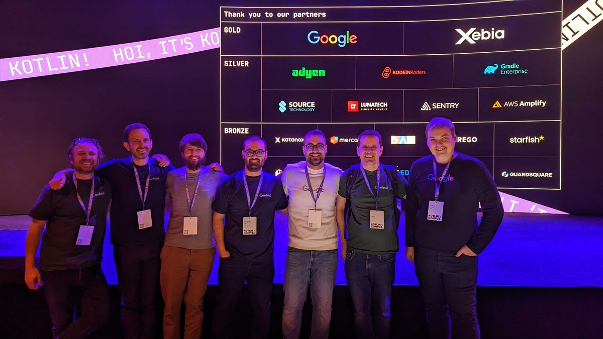 joreilly's tweet photo. Cool to get together with many of the Confetti (https://t.co/3Wqa46XARd) contributors at #KotlinConf!  🤗❤️ https://t.co/05tE2EqjfF