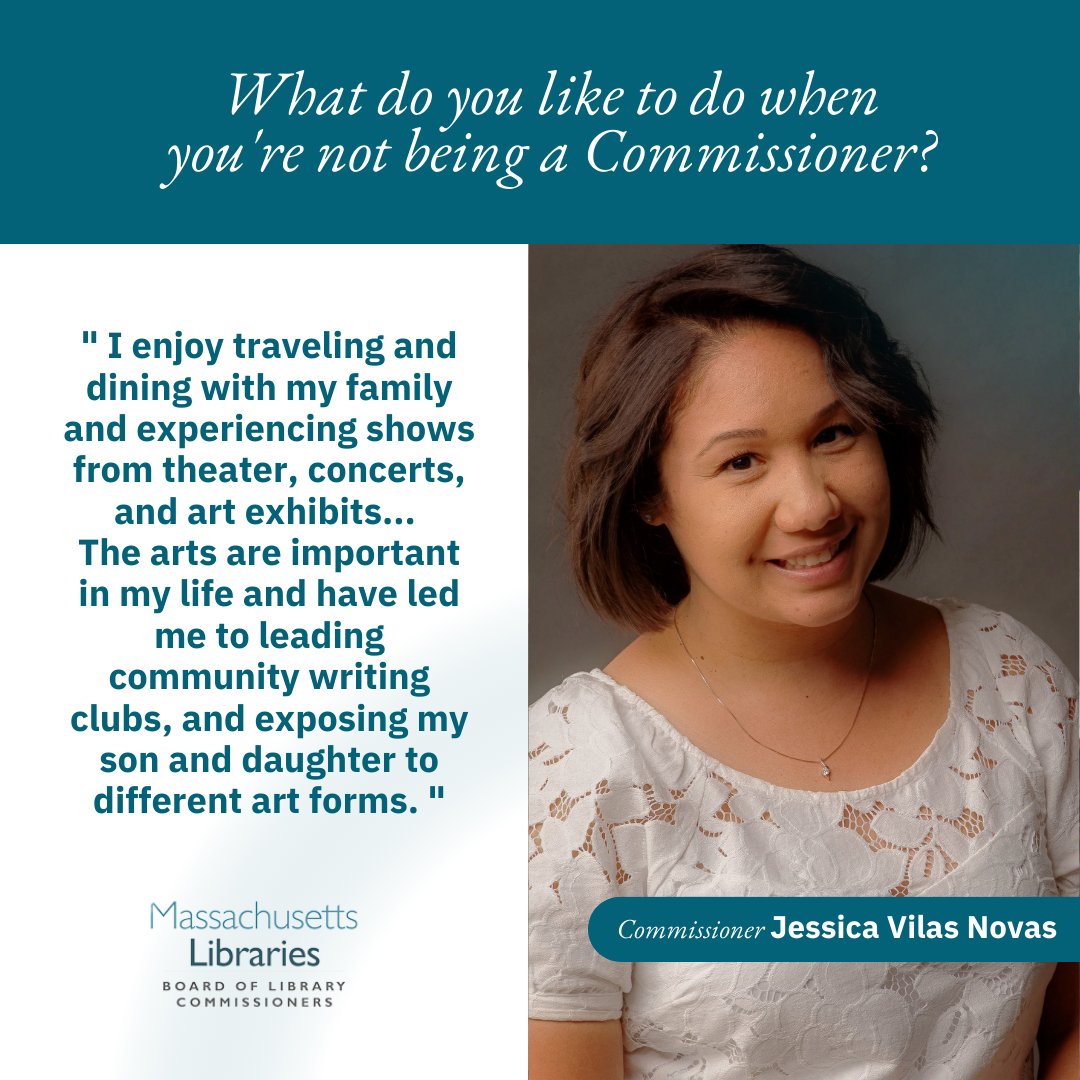 mblclibraries's tweet photo. What's Jessica Vilas Novas up to when she's not being a #libraryCommissioner?? ☺️ 🎭🎨🍽️ For more : https://t.co/S0GXHVRDWX
#mblclibraries #libraryadvocate #libraryadvocacy #librarytwitter #librarian #massachusettslibraries https://t.co/lE8ikIDXf8