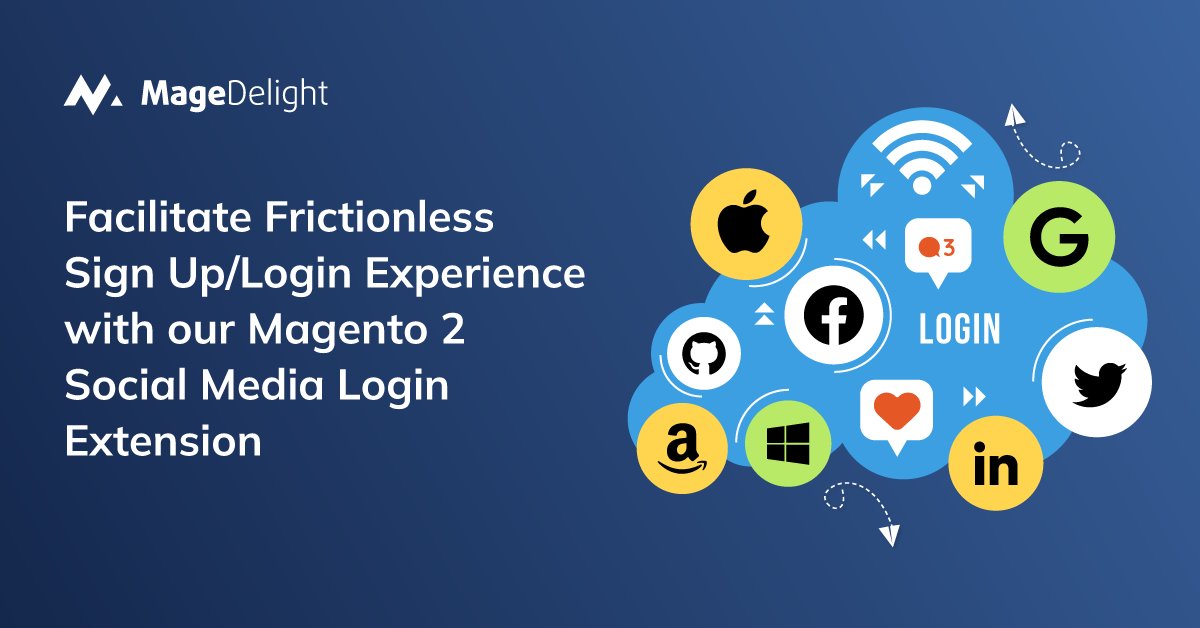 MageDelight's tweet image. Now limit the hassle of lengthy customer registration and leverage our Magento 2 Login extension. Customers want a seamless &amp;amp; quick experience right from when they land on your page till they make a purchase. Read More: bit.ly/4141E6Y
#SocialMediaLogin #Magento2Extension