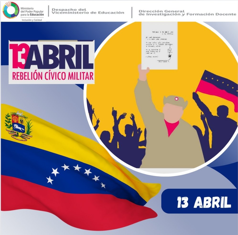 #Efemérides 🗓️|| 🇻🇪#13Abril ▶️ Natalicio de Francisco Linares Alcantara ▶️ Rebelión Cívico Militar
#DGIFD #SNIFMV  #JuntosporlaEducaciondelFuturo #RebeliónCívicoMilitar
¡Todo 11 tiene su 13!