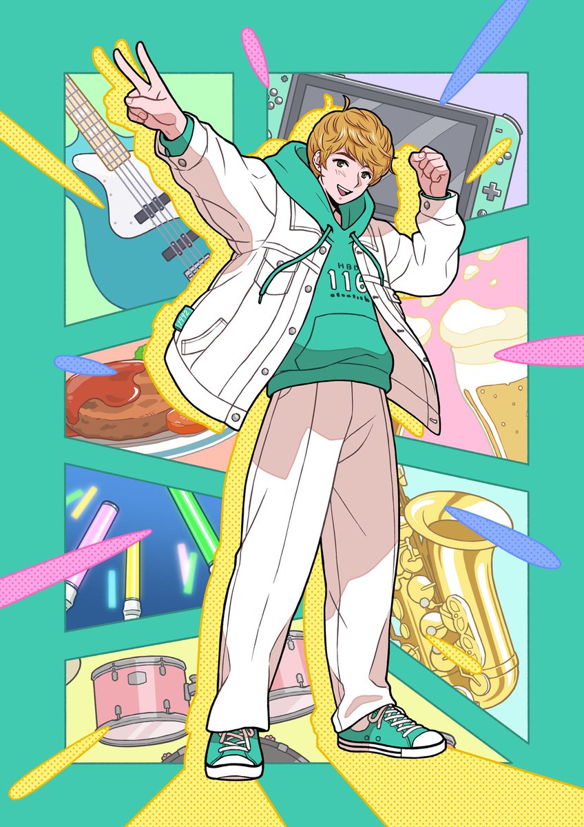 Futa_Sunaga's tweet photo. 【お知らせ】

「風誕祭30×10」グッズデザインを、
ポケモンカードのデザイン等を描かれている
"こまやま明"(@Akira_Komayama)さんに
この度ご縁があり お描きしていただきました！

あのとっても可愛い"ミモザSAR"や…
僕も実際に使用してる"ゲノセクトV SA"など…
沢山の素敵なポケカを描かれているイラストレーターさんです!!

僕といえば！な好きなもの･特技･趣味に
まつわるアイテムの数々を背景に。
こまやまさんのとても愛のある粋な計らいで
細かなところには僕に関する"数字"も…!?

こちらのデザインを使用したグッズは、
『風誕祭30×10』にて多種発売予定です!!
【チケット販売URL】https://t.co/WwkdhKhqX4

お楽しみに…！