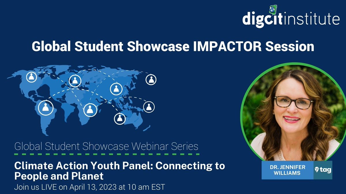 Coming up in 30 minutes! 

🌐Climate action youth panel
🌐10am EST
🌐youtube.com/live/NENmoerWZ…

@TakeActionEdu @digcitinstitute 
#UseTech4Good #ClimateActionEdu #EarthDay2023 #DigCitSDGs