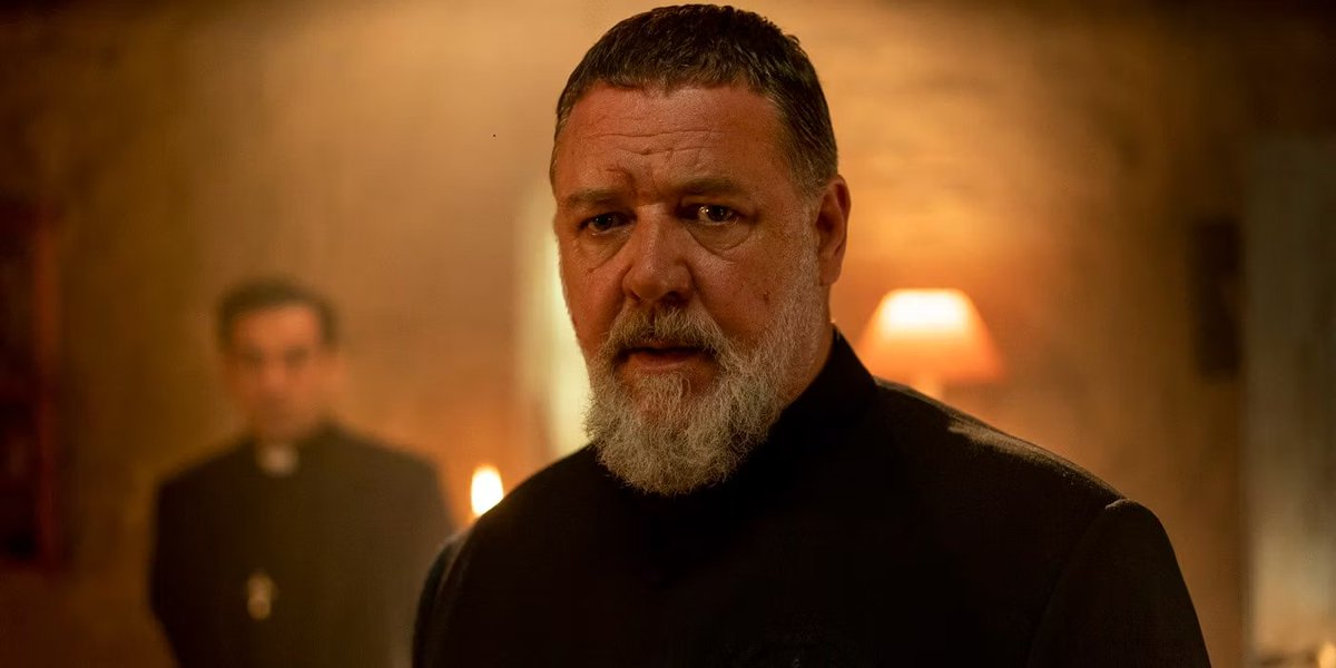 CinemaTweets1's tweet photo. It's been nearly four decades, but somehow @russellcrowe still knows how to lead a box office hit. #ThePopeExorcist (🌟🌟🌟) is a straight heater. This movie works in large part because of its self-awareness. Julius Avery's horror-mystery never takes itself too seriously & gives Russell Crowe room to dance. Once again, Crowe reminds us that he has a power & charisma that few actors have ever matched.