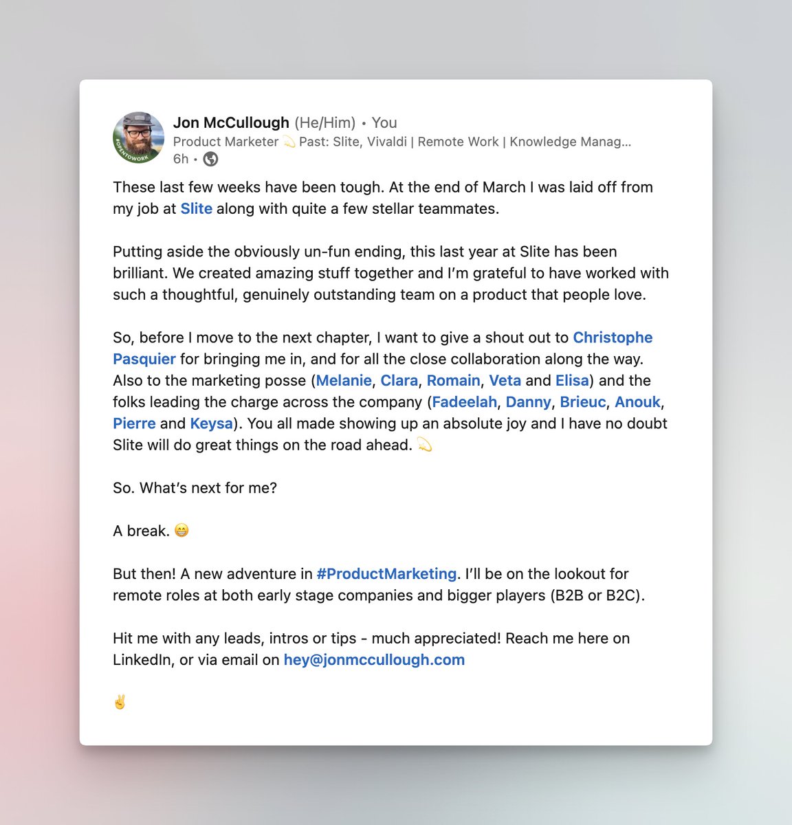 Some news on the work front 👇