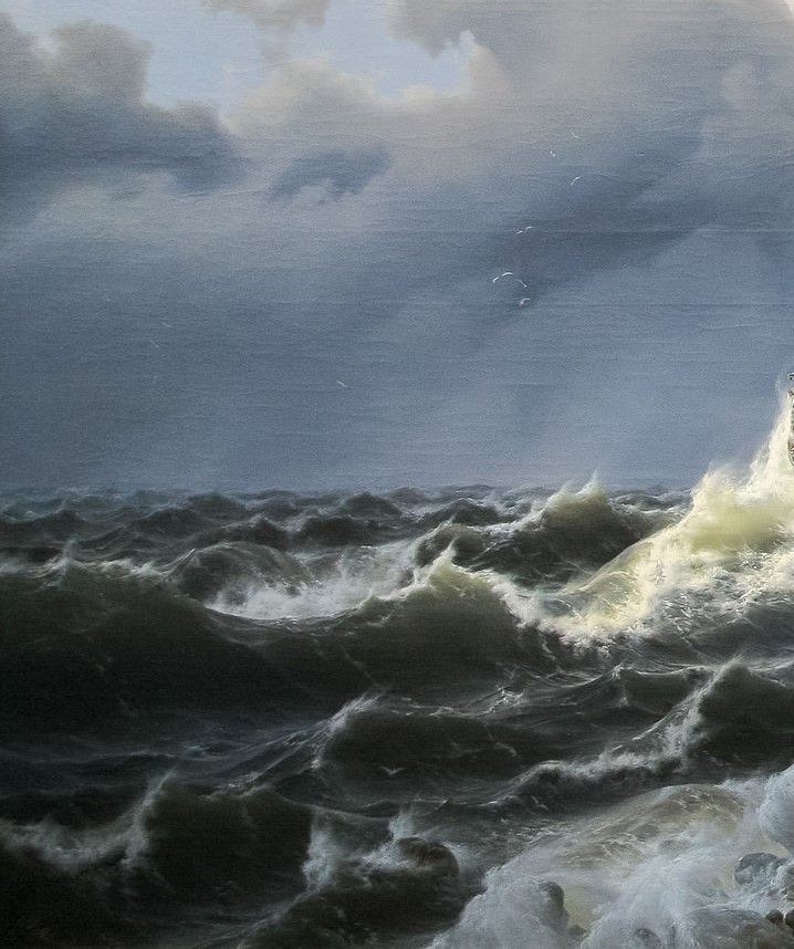 stormy sea.