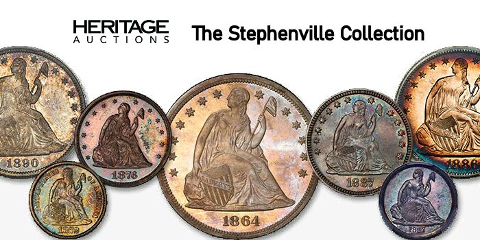 CoinWeek's tweet image. Stephenville Collection of Seated Liberty coins offered by @HeritageAuction: bit.ly/43wVAWa

Live auction on Monday, April 24, at 6 pm CT (7 pm EST). Lots are open for early viewing and bidding. #coinauction #uscoins #rarecoins