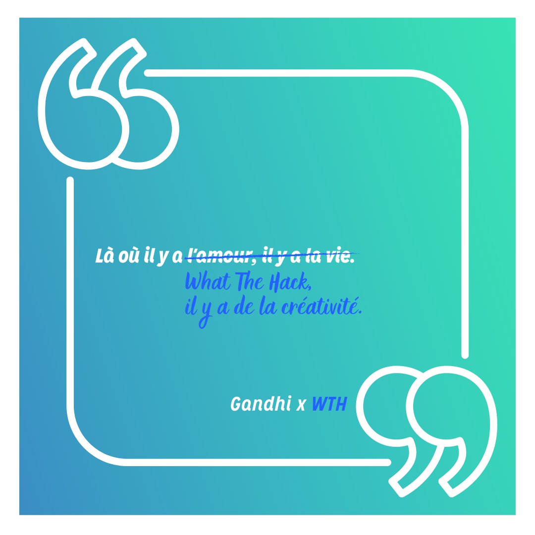 _What_The_Hack's tweet photo. WHAT CITATION !? 💭

#citationdujour #gandhi #créativité #whatthehack

👉 Pour en savoir plus sur nos ateliers créatifs : https://t.co/XTFPwd14hF https://t.co/w3XEVsm9k1
