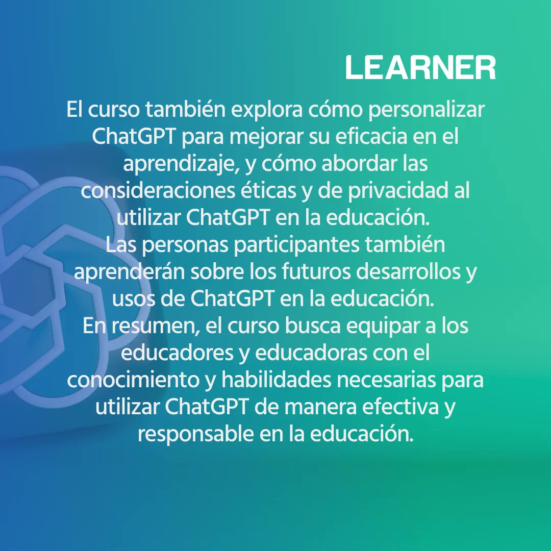 Creamos un curso de ChatGPT para educación que está de lujo!! llévalo a tu colegio o institución educativa con un 20% de descuento durante el mes de abril.