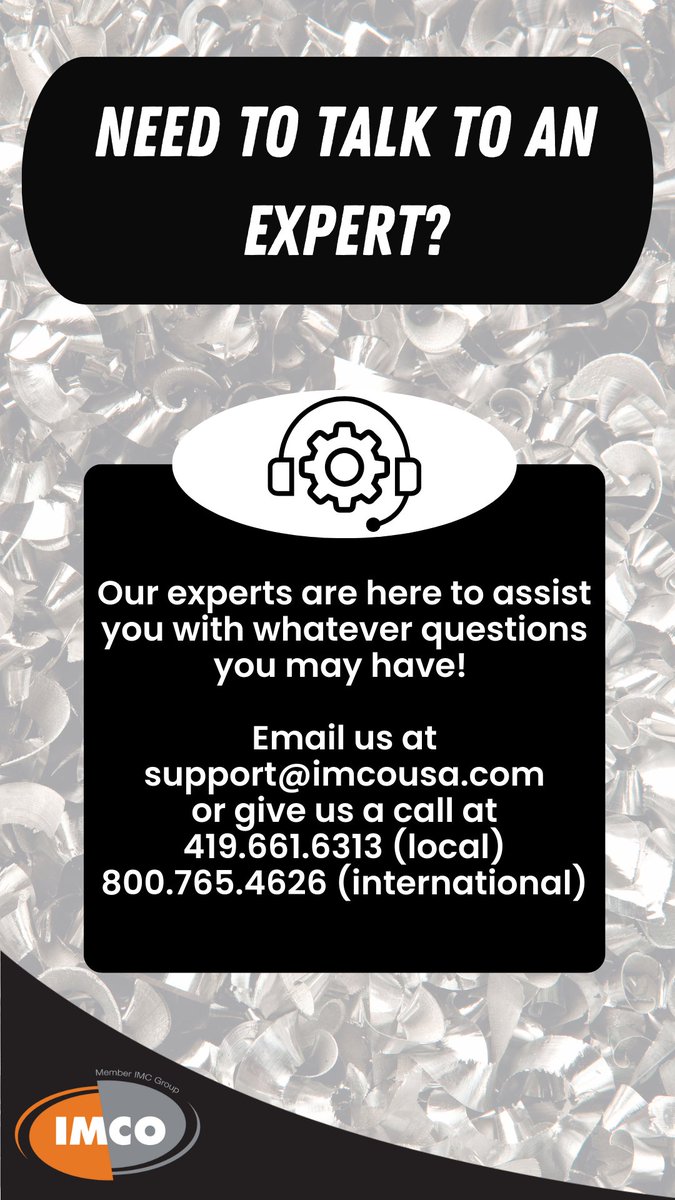 IMCOUSA's tweet image. Have questions? We're always here to help!

#imcousa #toolbot #techsupport #machineitlikeyoumeanit #checkitbeforeyouwreckit