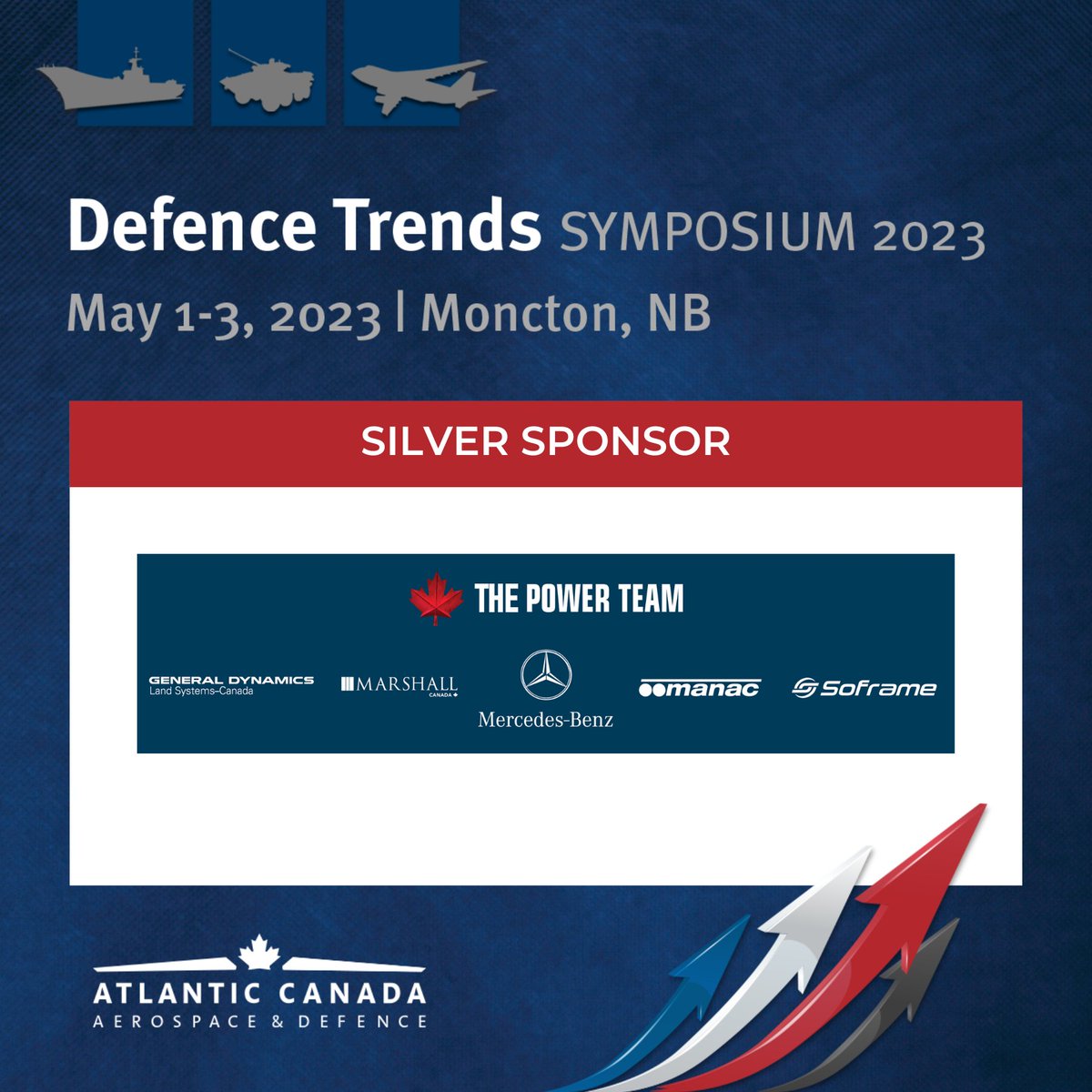 ACADA_Atlantic's tweet photo. ACADA is excited to welcome The Power Team as the Silver sponsor for the 2023 Defence Trends Symposium, from May 1-3, in Moncton, New Brunswick!
We're less than three weeks away - grab your tickets now: https://t.co/UatnWaH8lm
#thepowerteam @MarshallADG @GD_LandSystems https://t.co/E6wgraFM3W