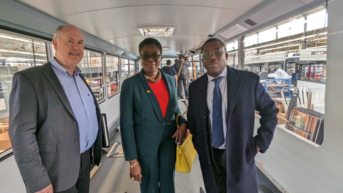 GhanainBelgium's tweet photo. 12/04/23 @SenaSBoateng held a productive meeting with Geert Lebbe Area Sales Manager of @VDL_Groep, Roeselare to discuss the supply of buses and training opportunities to enhance #Ghana's transportation network. #VDLcomany #TransportationDevelopment #GhanaOnTheGo https://t.co/Oywt2tBmK0