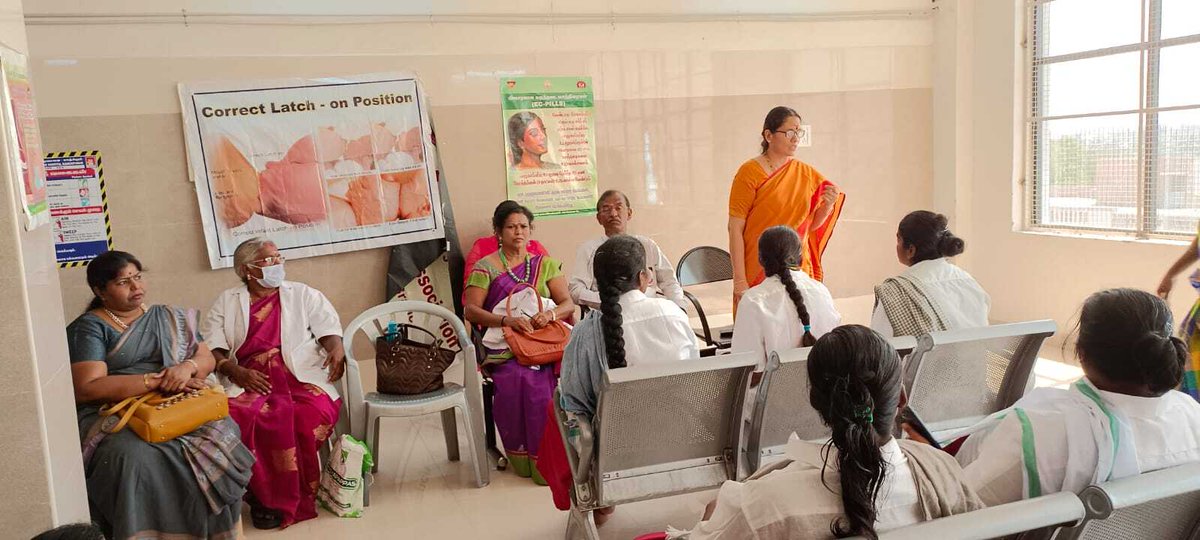 Today IMA, Kanchipuram WDW Conducted "SAFE MOTHERHOOD PROGRAM @
OBG Department,GHHQ  Hospital, Kanchipuram.
Awareness regarding 
Goals of Safe motherhood,
Anaemia,GDM, HTN, complicating Pregnancy,Family Welfare , Contraception and Post natal care of Newborns, Breast feeding techn