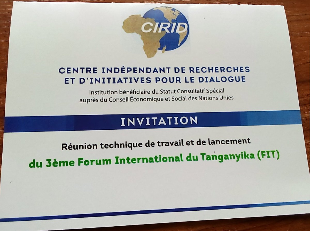 CiridBujumbura's tweet photo. Le @CiridBujumbura vous invite à prendre part ce Vendredi, 14 avril 2023, à l'hôtel #SourceduNil, à 11h, dans une Réunion Technique de Travail et de Lancement des préparatifs du Forum International du Tanganyika, 3è édition prévue cette année en @MairieBuja
#Burundi
#VisitBurundi https://t.co/UKKOXBRspC
