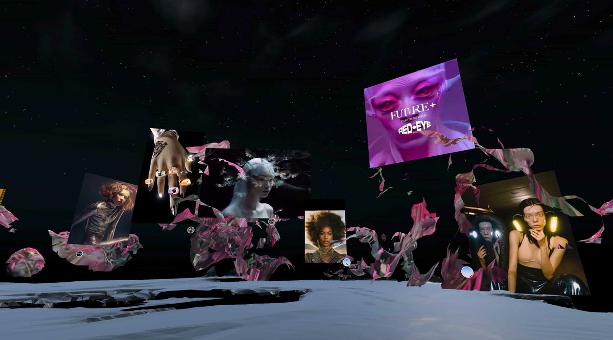 formlessedition's tweet photo. Immerse yourself in this FUTURE+ exhibition in a spatial installation by RED-EYE. 🤩 Explore 🔎 and interact 🖼️ with our artwork and 27 other artists in stunning detail. Follow our journey through the possibilities of digital art. 🌠
#Metaverse #web3 #nftNYC #digitalfashion https://t.co/SPaKgtJMXO