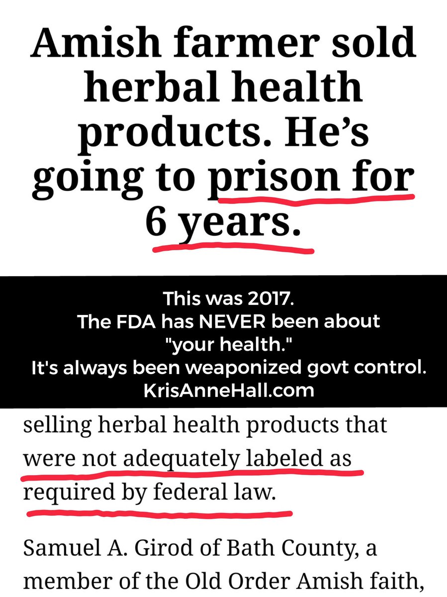 RealKahall's tweet photo. The FDA has always been weaponized against the people.  
The big lie is ppl will die without federal regulation.
How many die because of the FDA lies &amp; misplaced trust?
Return to Constitutional govt.  #EndFDA
https://t.co/jxnnjrGl9H
#mifepristone https://t.co/JzzdeAijeG