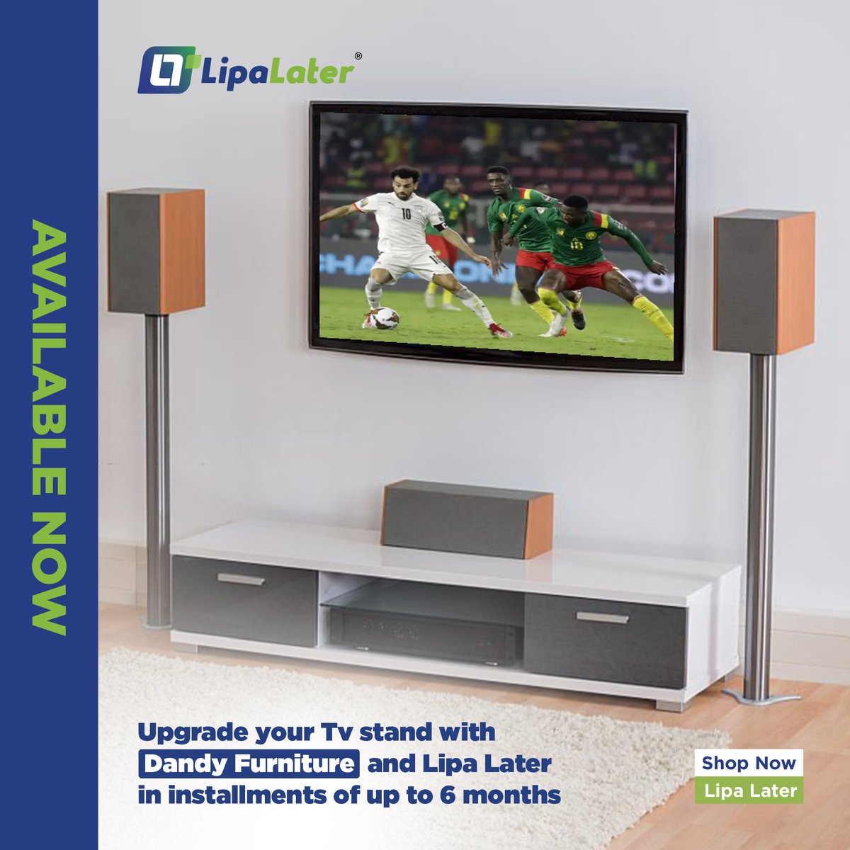 As you evolve, your furniture must evolve too, buy anew Tv stand from Dandy furniture at only 166,666 shillings and LipaLater in installments of up to 6months.  

Sign up via lipalater.co.ug today | #LipaLaterUG