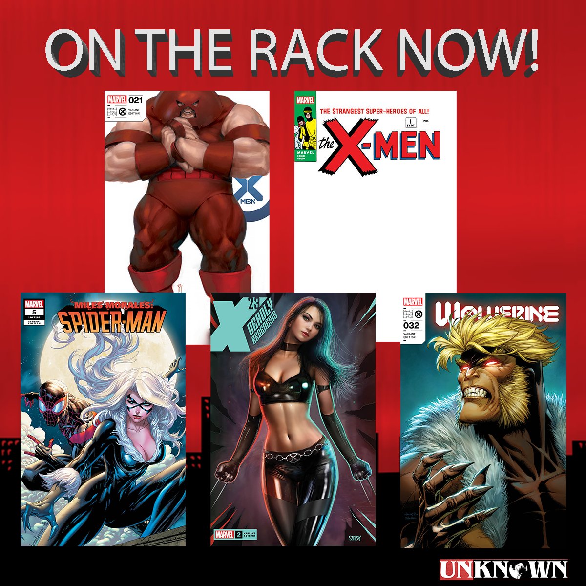 Unknown_Comics's tweet photo. 🔥ON THE RACK NOW!🔥

Available NOW at https://t.co/XJ5EUsByTp

♦#XMEN 21 - #MIGUELMERCADO
♦#XMEN1963 1 #FACSIMILE - BLANK
♦#SPIDERMAN #MILESMORALES 5 - #TYLERKIRKHAM
♦#X23DEADLYREGENESIS 2 - #NATHANSZERDY
♦#WOLVERINE 32 - #SCOTTWILLIAMS

#X23 #MARVEL #UNKNOWNCOMICBOOKS https://t.co/83tayoCGOP