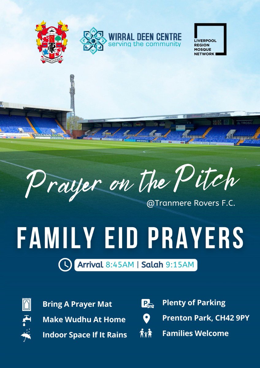 Eid prayers @TranmereRovers will be an amazing event for @WirralDeen