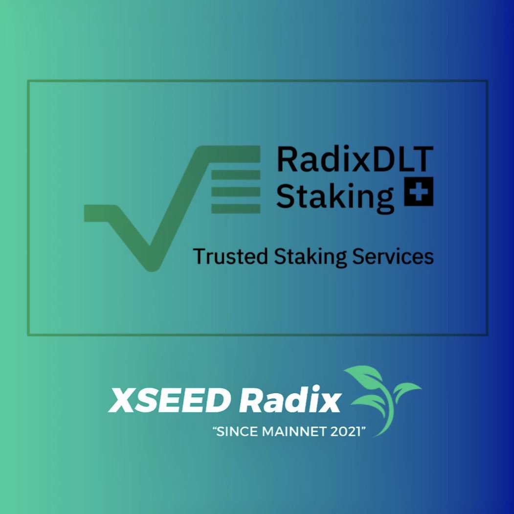 XSEED_Radix's tweet photo. [13/04/2023] 
💪 Another staker joins the ranks 🌱, and depositing 100,000 #XRD with #RadixDLTStaking🇨🇭! 

Thank you [rdx...fnsv208rc] 🙏

Welcome aboard, let's secure the #Radix network together! 

🌞 Join and stake your XRD today: 
@Kesswitz |🇨🇭https://t.co/JiPiAHdmT6 https://t.co/gW2YoKrofR