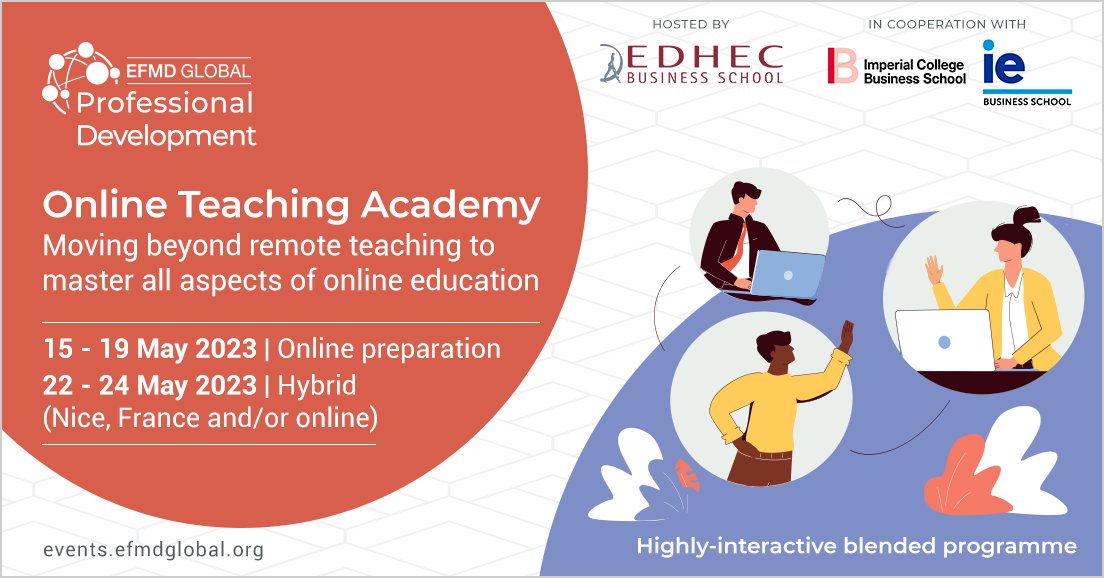 EFMDNews's tweet photo. ๐ป Master all aspects of online #businesseducation. Discover the newest trends and full potential of #onlinelearning during our #EFMDota in May. Learn more and register ๐ https://t.co/UeZ9xB41ly. https://t.co/jrMDN5vPvO