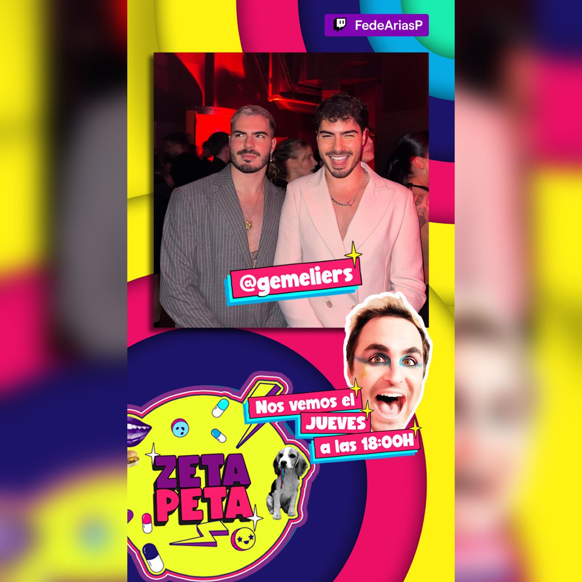 HOY! En DIRECTO a las 18h en:  twitch.tv/fedeariasp <a href="/GemeliersMusic/">Gemeliers Oficial</a> en #ZetaPeta #FelizJuevesATodos
