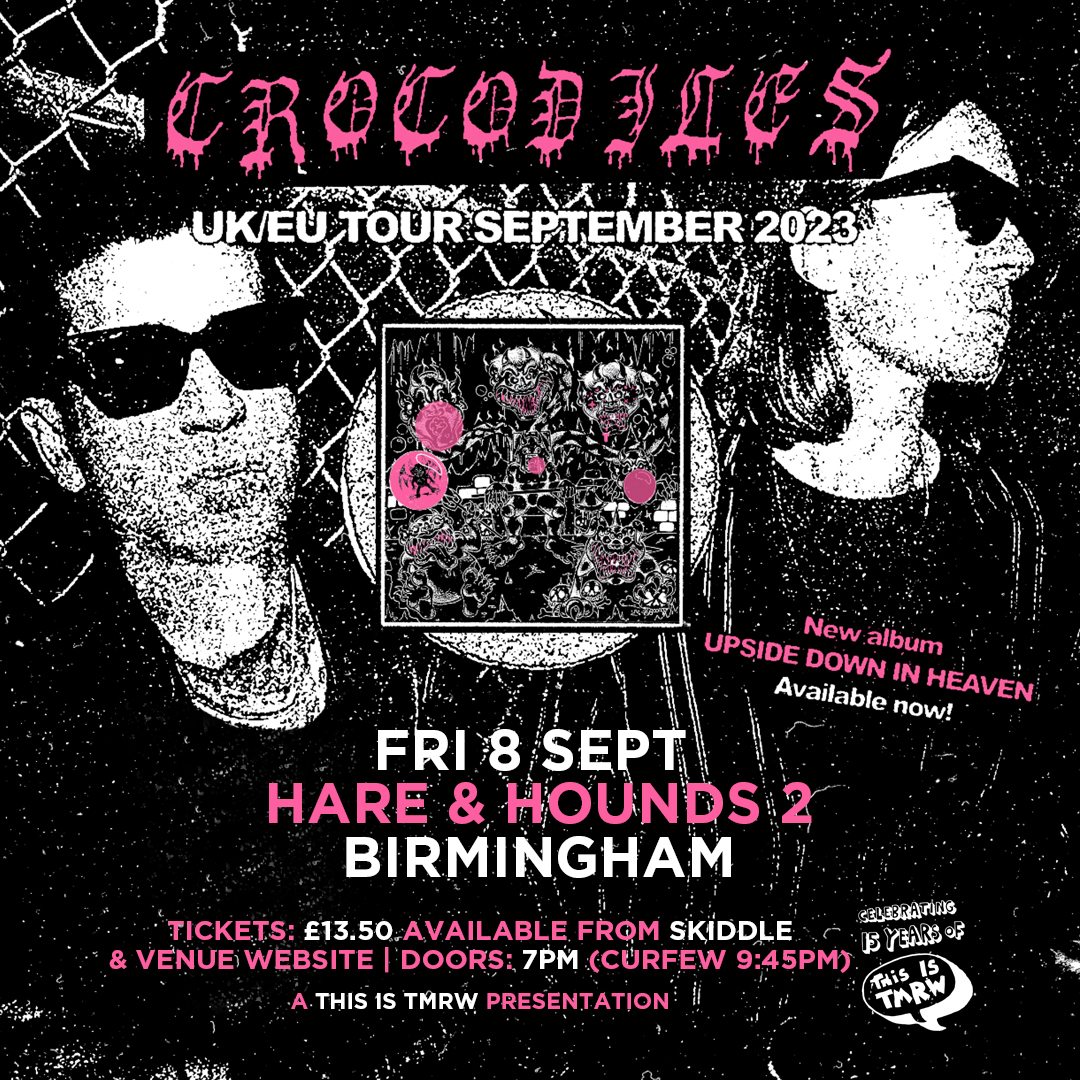 This Is Tmrw (@thisistmrw) on Twitter photo NEW SHOW: <a href="/killcrocodiles/">Crocodiles</a>
<a href="/hareandhounds/">Hare & Hounds Birmingham</a>
Fri Sept 8th
Tickets on sale tomorrow at 10AM! ⚡
skiddle.com/e/36334570 NEW SHOW: <a href="/killcrocodiles/">Crocodiles</a>
<a href="/hareandhounds/">Hare & Hounds Birmingham</a>
Fri Sept 8th
Tickets on sale tomorrow at 10AM! ⚡
skiddle.com/e/36334570