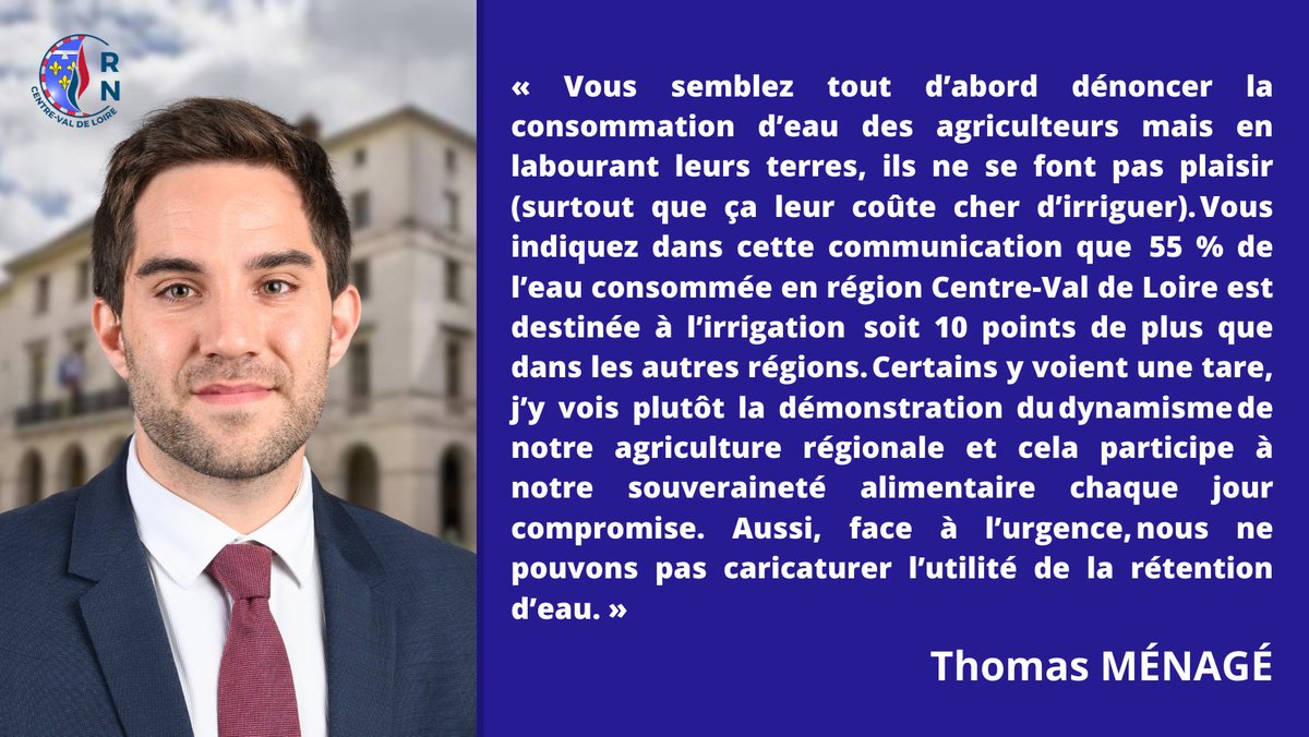 RN_CValdeLoire's tweet photo. .@Thomas_Mng intervient sur la communication : Mettre en partage les enjeux de l’eau en @RCValdeLoire pour proposer une gestion collective d’un bien commun essentiel. #RCVL #DirectSP https://t.co/KJMSX2sdyX
