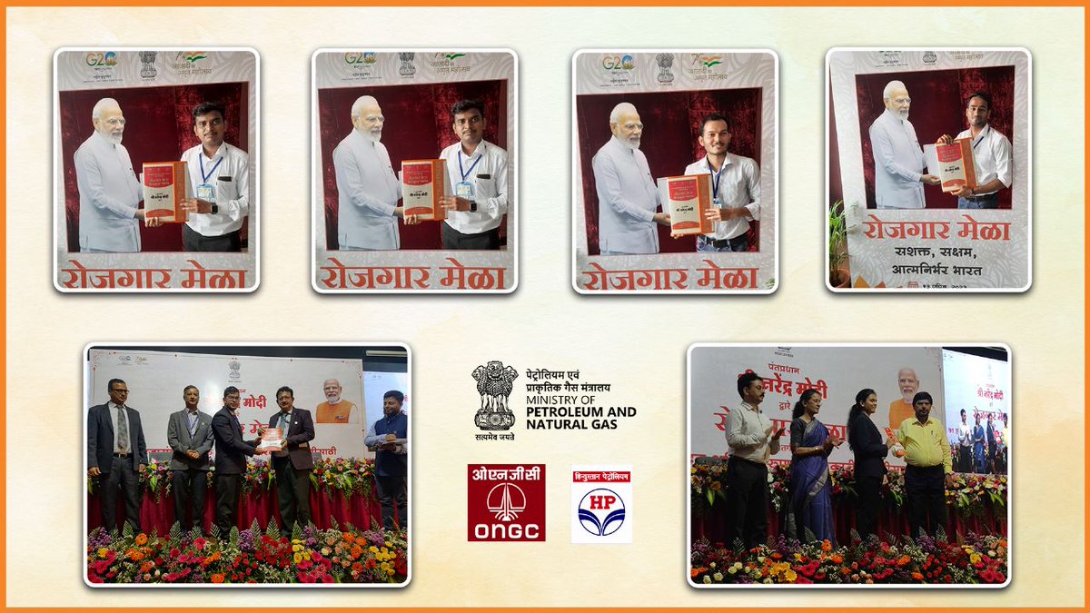PetroleumMin's tweet photo. Providing career opportunities to youth, 531  promising candidates were offered  a career in the #EnergySector by oil PSUs at #RozgarMela. Building the nation under the visionary leadership of Hon’ble PM Sh. @narendramodi, #MoPNG remains committed to nurturing young talent. https://t.co/HxFtQdGzXE
