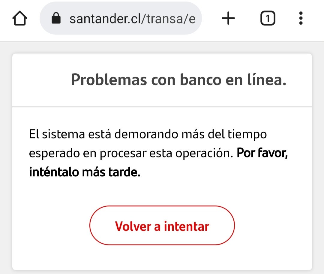 JouCDee's tweet photo. @santanderchile @SERNAC Hola! Uqe ocurre con la página Santander, no puedo ingresar con mi cuenta desde ayer. Aparece el mensaje de la imagen adjunta https://t.co/Z4dxDBgAMP