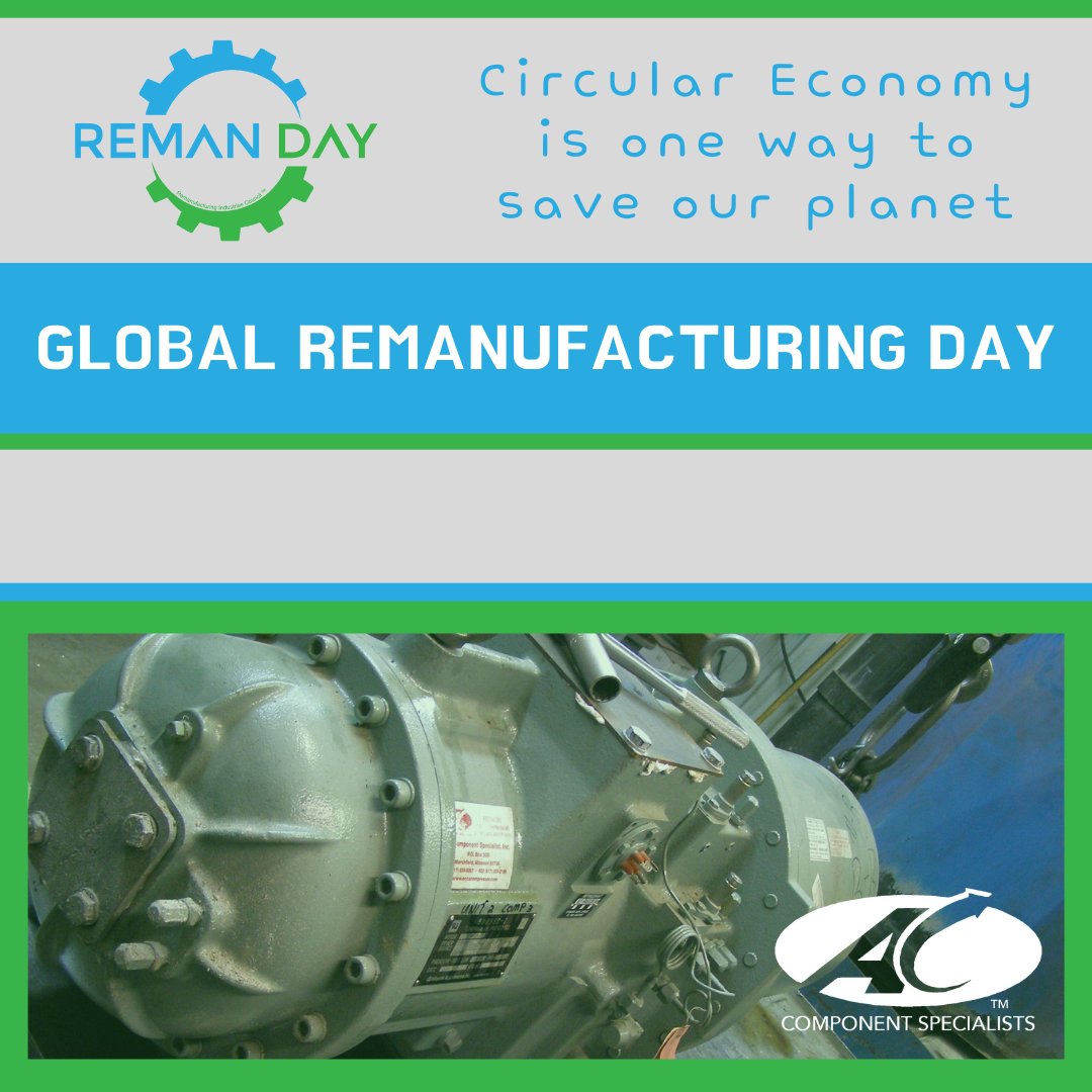 #Remanufacturing is a rigorous industrial process held to the highest standards and is an essential component of the #circulareconomy. Celebrate #RemanDay2023 today, April 13th!

#compressor #remanufactured #ac #accs #hvac #hvacr #bluecollar #hvaclife  #screwcompressor #reman