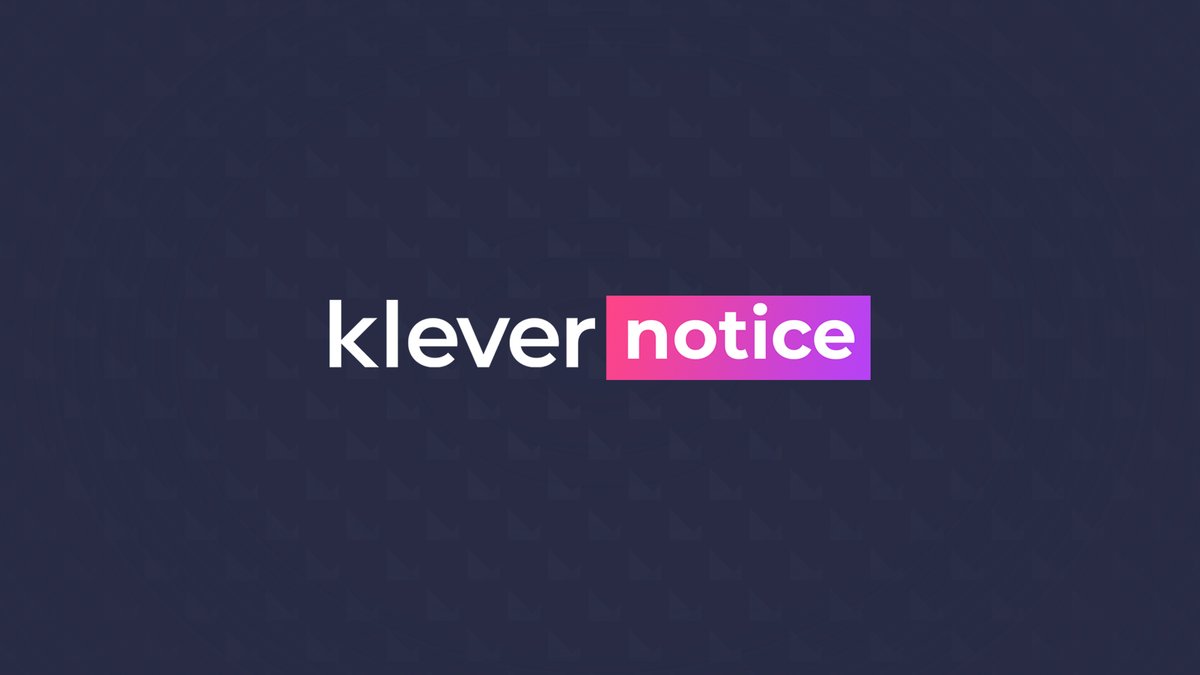We're experiencing an issue with our ETH nodes being out of sync. Rest assured; our team is working diligently to resync them ASAP!

Affected ETH services include #KleverWallet &amp; #KleverExchange.

We appreciate your patience &amp; will keep you updated once back on track.