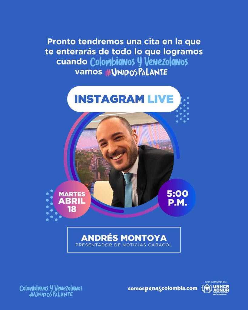 ¿Sabes lo que se viene este 18 de abril? 🤩 Prepárate porque junto a @andresmontoyaf y grandes invitados conoceremos historias de emprendimiento, amistad e integración. 🙌🏼 ¡Activa tus notificaciones para que no te lo pierdas! 🔔 Colombianos y venezolanos #UnidosPaLante