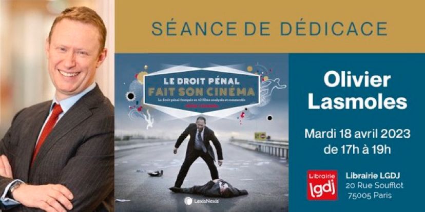 [ACTUALITÉ] <a href="/OlivierLasmoles/">Olivier Lasmoles</a>, professeur de droit à SKEMA, sera présent à la <a href="/librairieLGDJ/">Librairie LGDJ</a> le mardi 18 avril de 17h à 19h pour une séance de dédicace à l'occasion de la publication de son dernier ouvrage "Le droit pénal fait son cinéma". #WeAreSKEMA