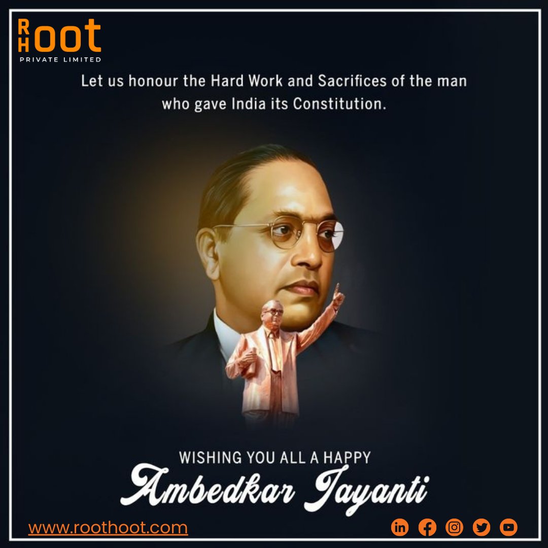 roothootco's tweet photo. His tireless efforts toward equality, social justice, and empowerment continue to inspire us. Let's remember and honor his legacy by promoting inclusivity, tolerance, and respect for all.
#Ambedkar #AmbedkarJayanti #SocialJustice #Equality #Inclusivity #Respect #Roothoot https://t.co/FO57oSCjJe